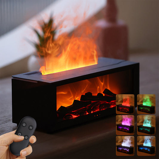 Colorful Cold Flame Fireplace and Humidifier + Aroma Therapy