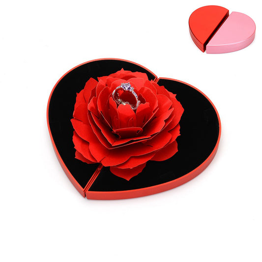 Heart-shaped Rose Ring Box Valentines Day Gift