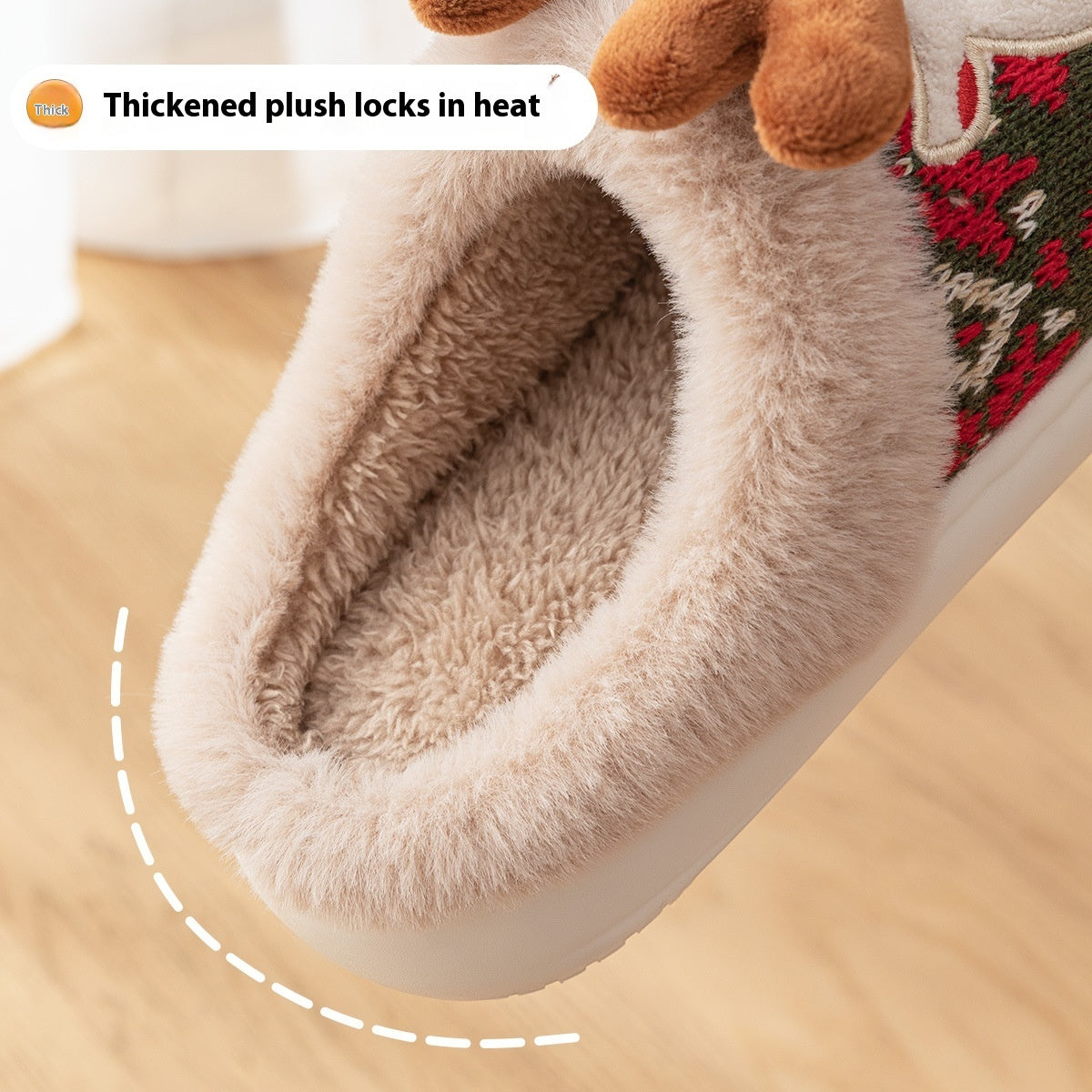 Cute Christmas Elk Slippers