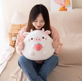 Cow & Strawberry Cat Plush Pillow