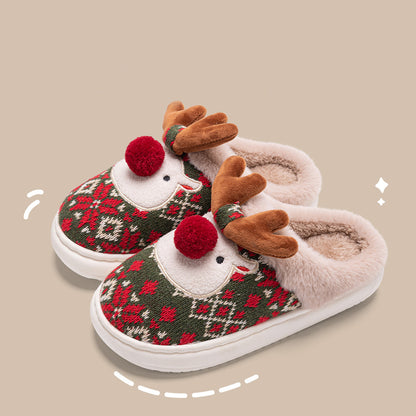 Cute Christmas Elk Slippers