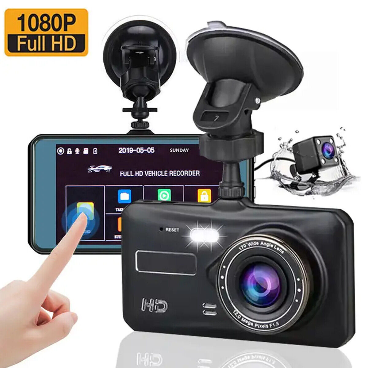 Dash Cam Recorder Dual Front & Rear HD 1080P