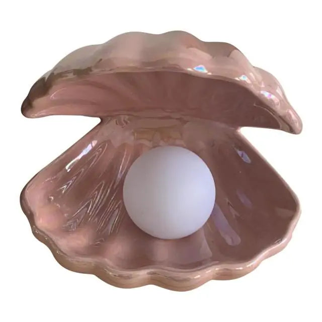 Ceramic Shell Pearl Night Lamp